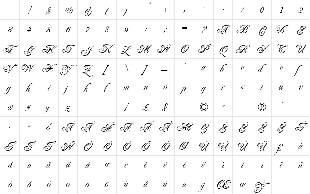 Poppl-Residenz BQ Regular Character Map