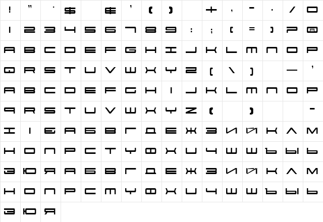 PorschaC Regular Character Map