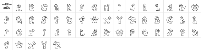 4YEOmonstrum Regular Character Map