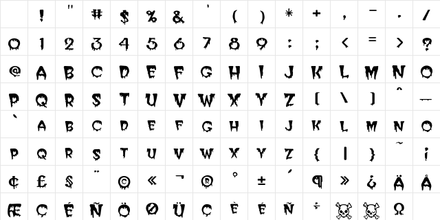 PostCrypt Regular Character Map PostCrypt Regular Character Map