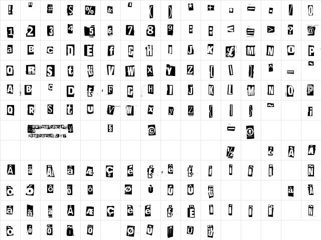 Postinkantaja Job Regular Character Map Postinkantaja Job Regular Character Map