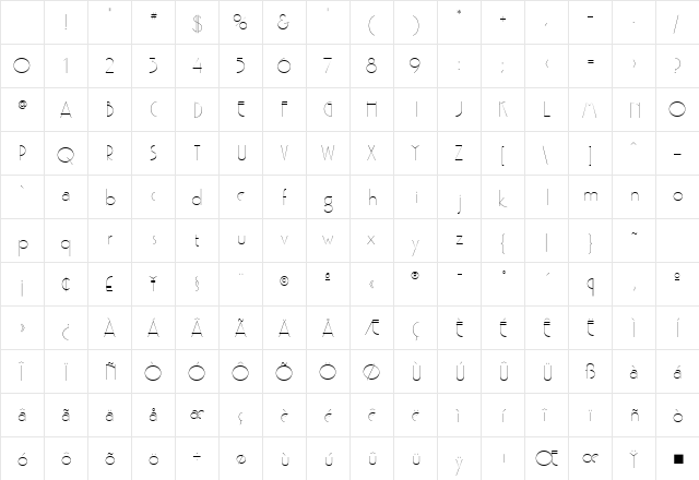 Pouf SSi Light Character Map
