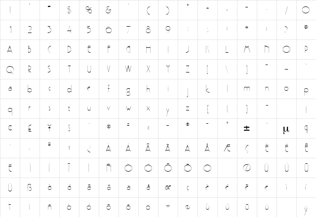 PoufLightSSK Regular Character Map PoufLightSSK Regular Character Map