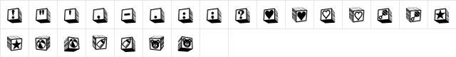 BabyBlockDingBats Regular Character Map