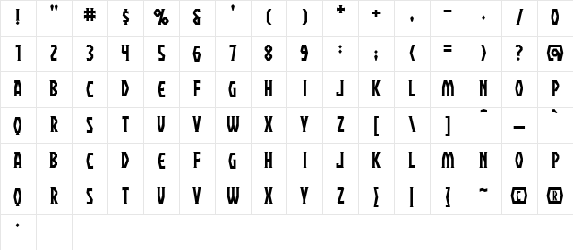 Praetorium BB Regular Character Map
