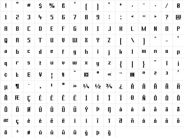 Prussian Brew Solid Regular Character Map