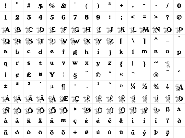 Babyputte Becker Normal Character Map