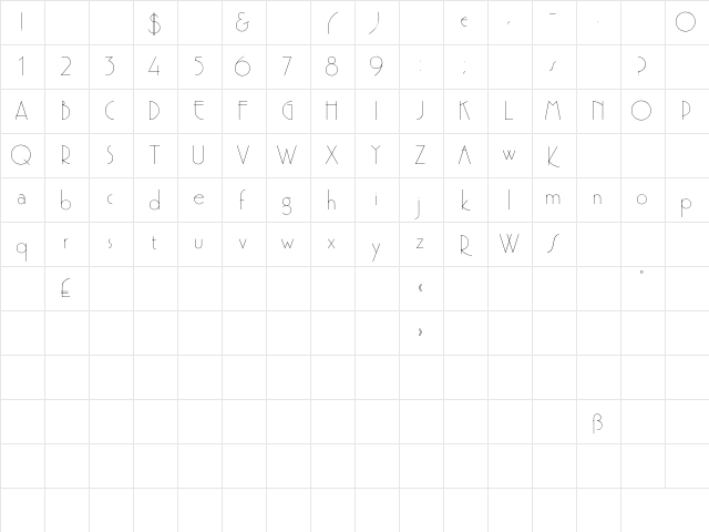 Premi Regular Character Map