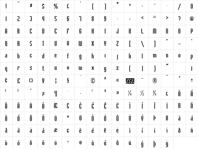 Baccus Regular Character Map Baccus Regular Character Map