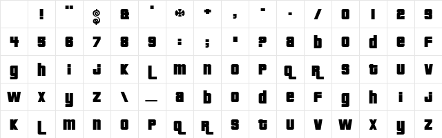 Pricedown Regular Character Map Pricedown Regular Character Map