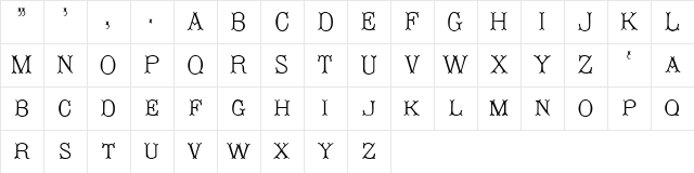 Primer!" Regular Character Map Primer!" Regular Character Map