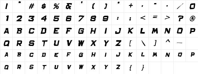 Bachelor Pad Crud JL Italic Character Map