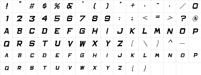 Bachelor Pad JL Italic Character Map