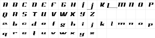 PrinceAlbert Italic Character Map