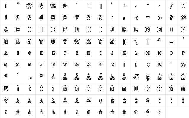 Princetown Regular Character Map