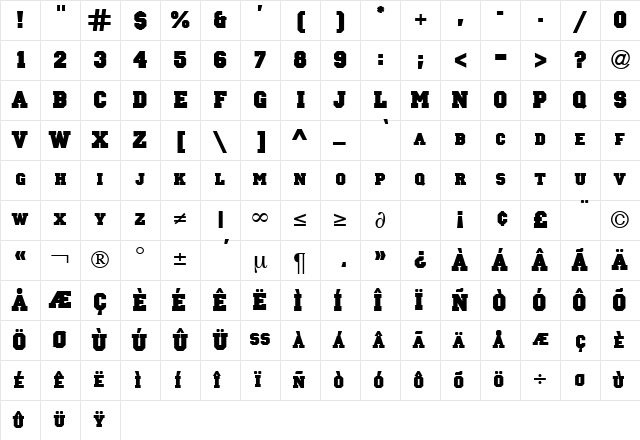 PrincipalSolid Regular Character Map