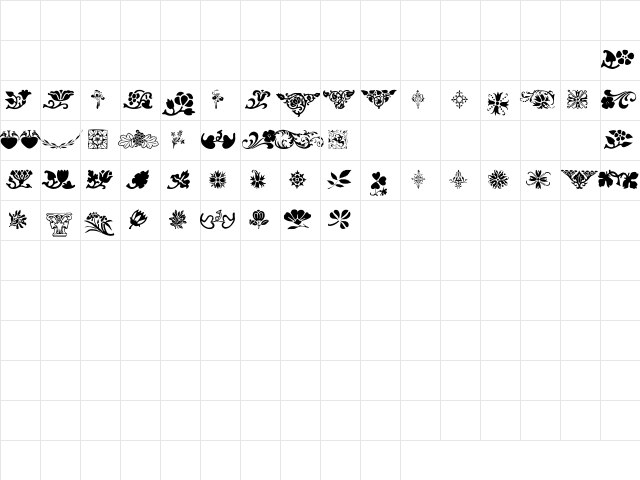 Printers Ornaments One Regular Character Map