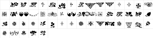 PrintersOrnamentsOne Regular Character Map