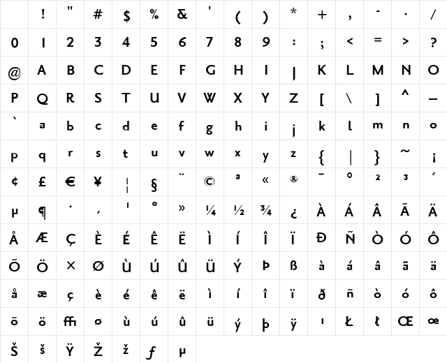Priori Sans Bold Character Map Priori Sans Bold Character Map