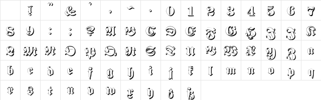 Proclamate Embossed Heavy Character Map
