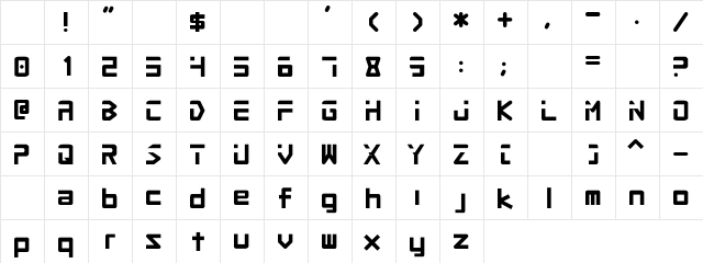 Procyon Regular Character Map Procyon Regular Character Map