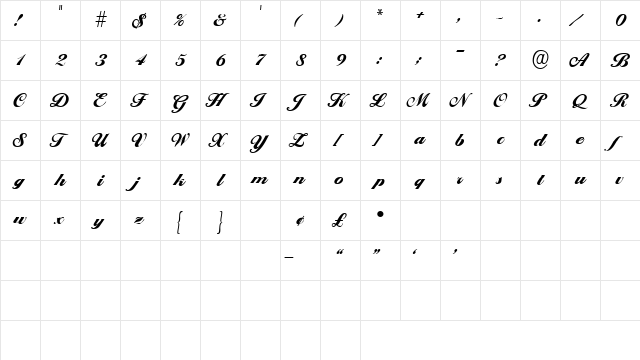 ProgenaScriptSSK Regular Character Map ProgenaScriptSSK Regular Character Map