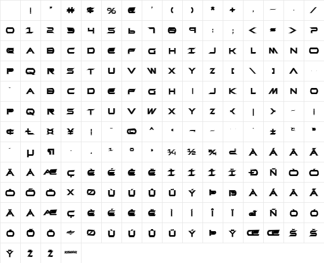 Promethean College Bold Character Map Promethean College Bold Character Map