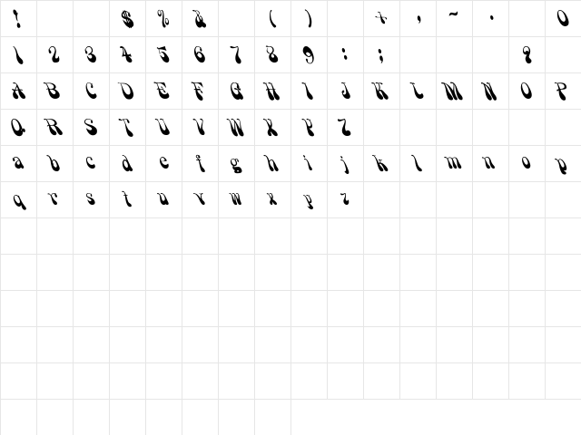 PsychedelicSmoke Regular Character Map
