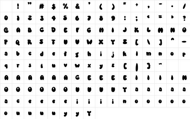 PSYCLOOD Regular Character Map PSYCLOOD Regular Character Map