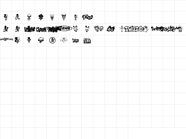 Psychopathic Font V2.0 Regular Character Map