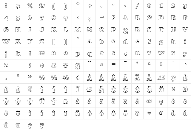 PT Cozy Outline Normal Character Map PT Cozy Outline Normal Character Map
