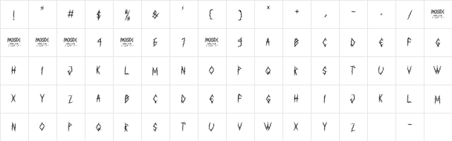 BACKSIDE Regular Character Map