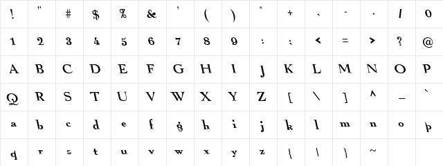 Backslant Normal Character Map Backslant Normal Character Map