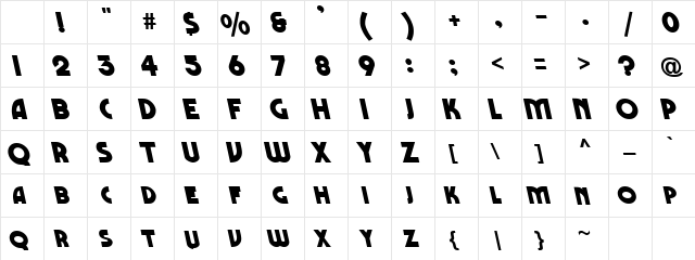 Backslide Regular Character Map Backslide Regular Character Map