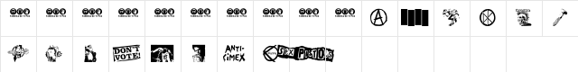 PUNK DINGBATS Regular Character Map PUNK DINGBATS Regular Character Map
