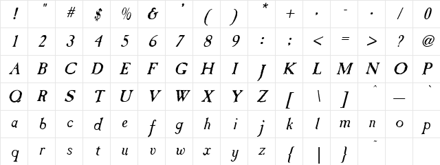 Purple 2 Regular Character Map
