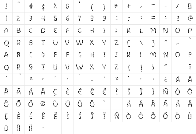 PutMyFootDown Regular Character Map PutMyFootDown Regular Character Map