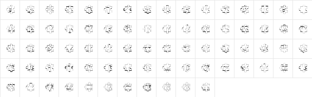 Puzzle Pieces Outline Character Map