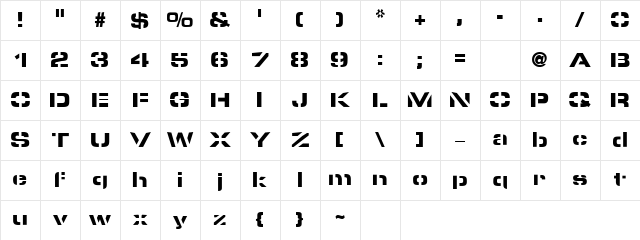 pyrostyle Regular Character Map