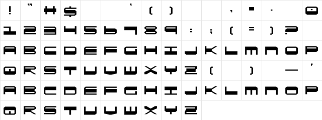 QuickGear Regular Character Map QuickGear Regular Character Map