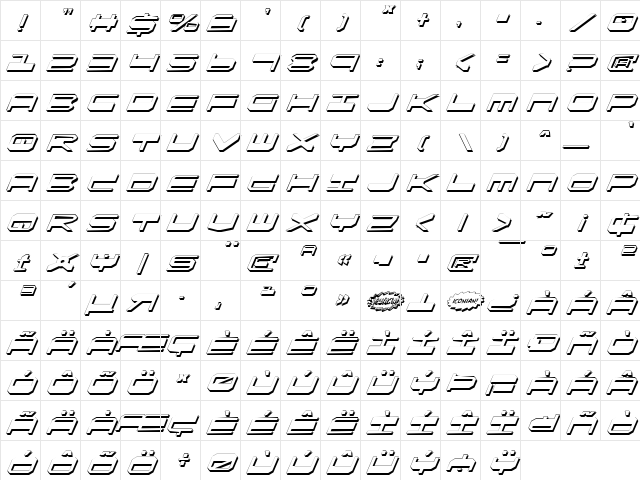 QuickGear Shadow Italic Shadow Italic Character Map QuickGear Shadow Italic Shadow Italic Character Map