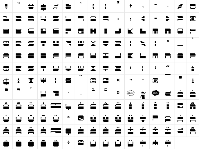 Quickmark Condensed Condensed Character Map