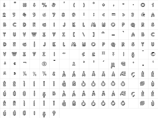 Quicksilver Regular Character Map Quicksilver Regular Character Map