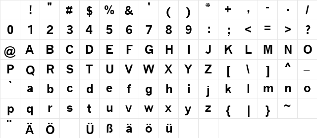 QuickType II Bold Character Map QuickType II Bold Character Map