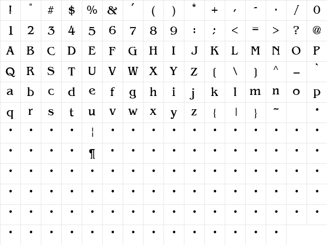 QTBengal Regular Character Map