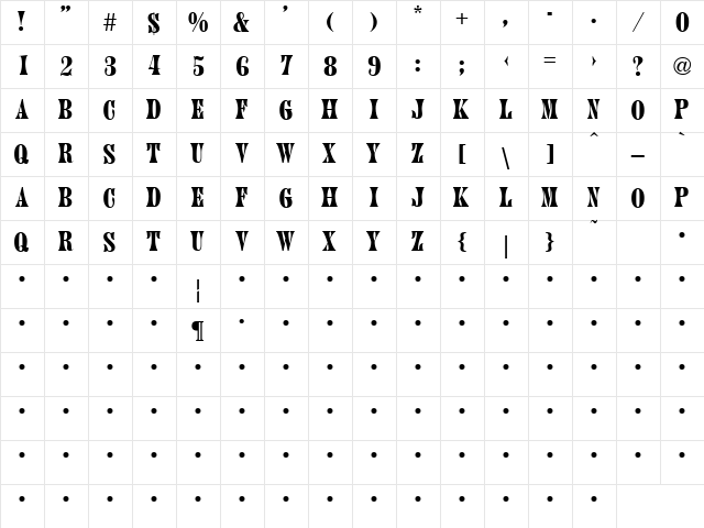 QTJupiter Regular Character Map QTJupiter Regular Character Map