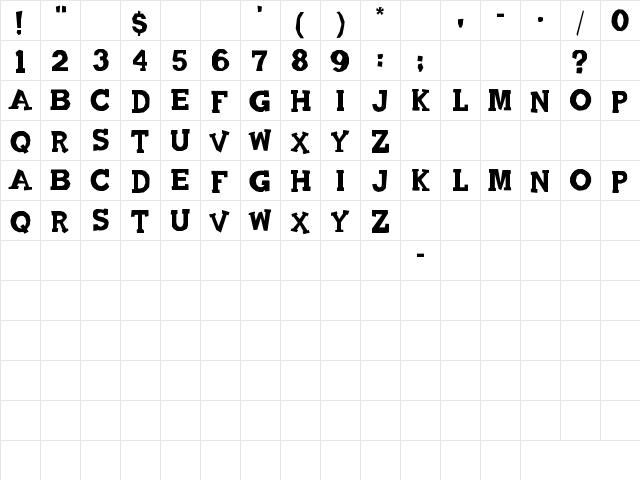 Quadrophonic Regular Character Map