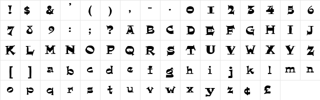 Quainte Regular Character Map