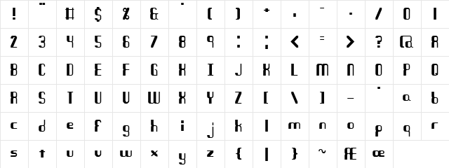 Quandary BRK Regular Character Map Quandary BRK Regular Character Map