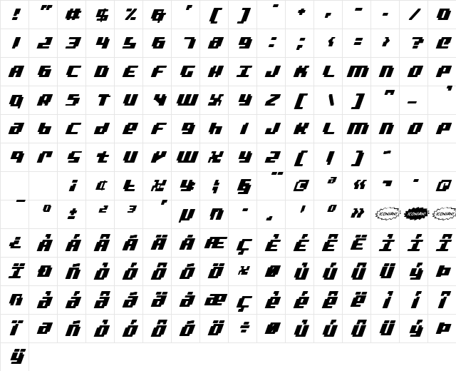 bad robot italic Italic Character Map bad robot italic Italic Character Map